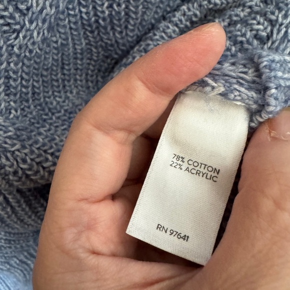 J. Jill Heather Blue Gray Cable Knit Sweater Size L - Picture 8 of 9